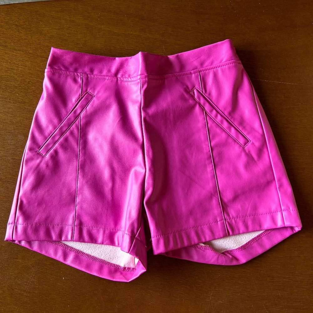 EUC Crazy Train Hot Pink Faux Leather Shorts Size S Festival/Coachella PERFECT!